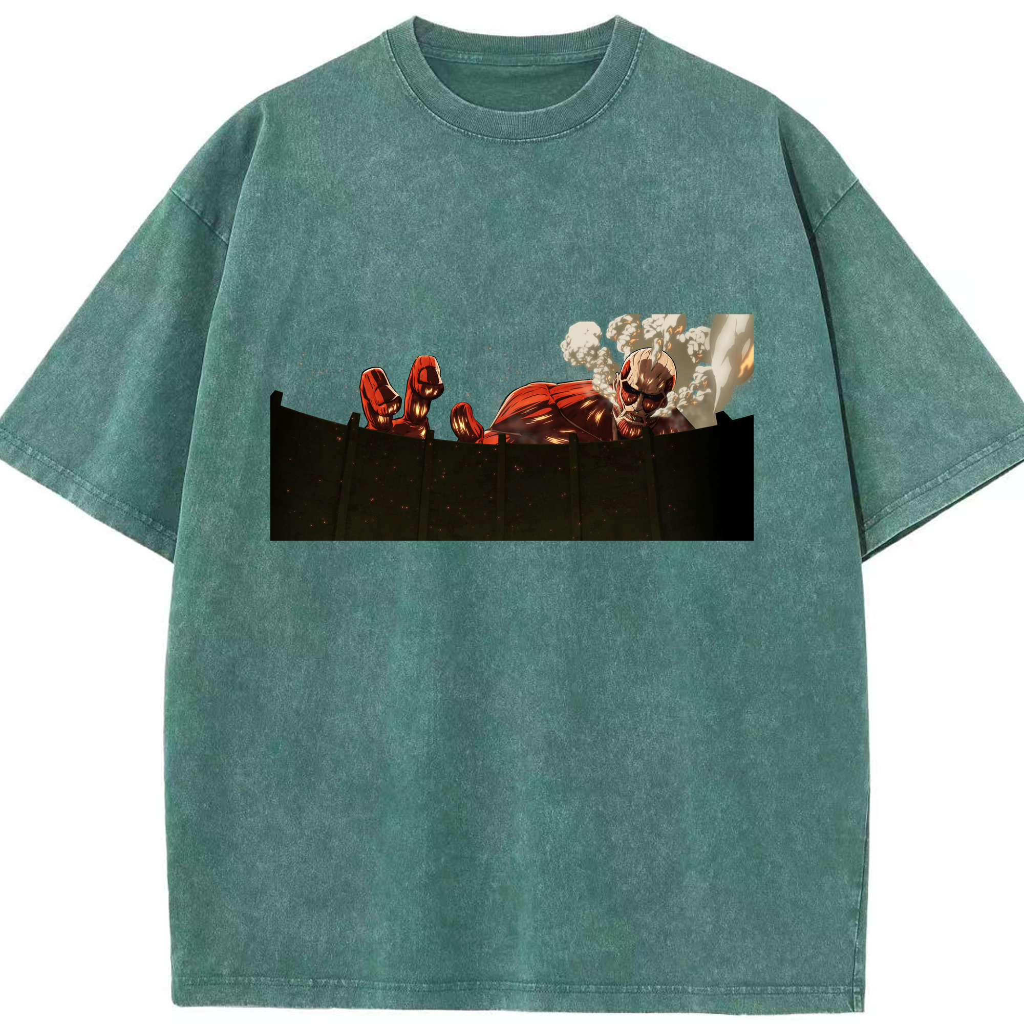 （画像用） 進撃の巨人 Attack on Titan 綿100% ヴィンテージ風 半袖Tシャツ（フロントプリント）